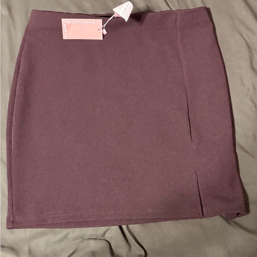 SHEIN Black Seam Detail Mini Skirt NWT